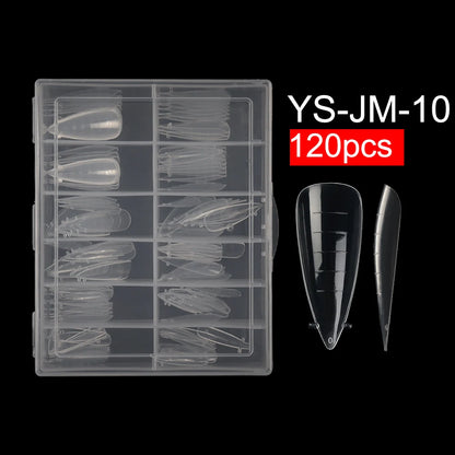 Wholesale 120pcs Russian Almond Dual Forms 26 Styles Quick Building Nail Model Extension Oval Stiletto Coffin Plastic Nail Forms