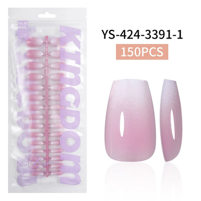 Wholesaler Private Label 150Pcs Nude Pink Gradient Fake Nails Press on Short Square Almond Ombre Press on Nails