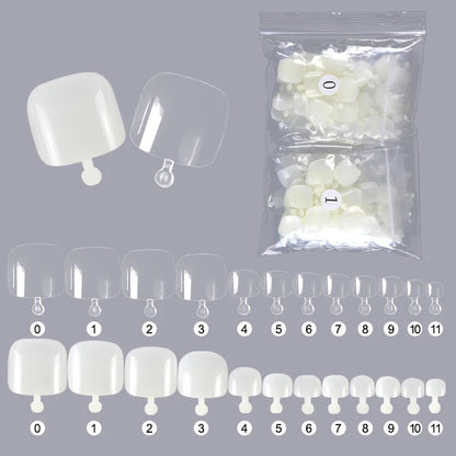 OEM Wholesale Toe Nail Artificia Nail Art Tips Matte Natural Clear Toenail Tips Set for Women Feet Fake Nails Manicure Supplies