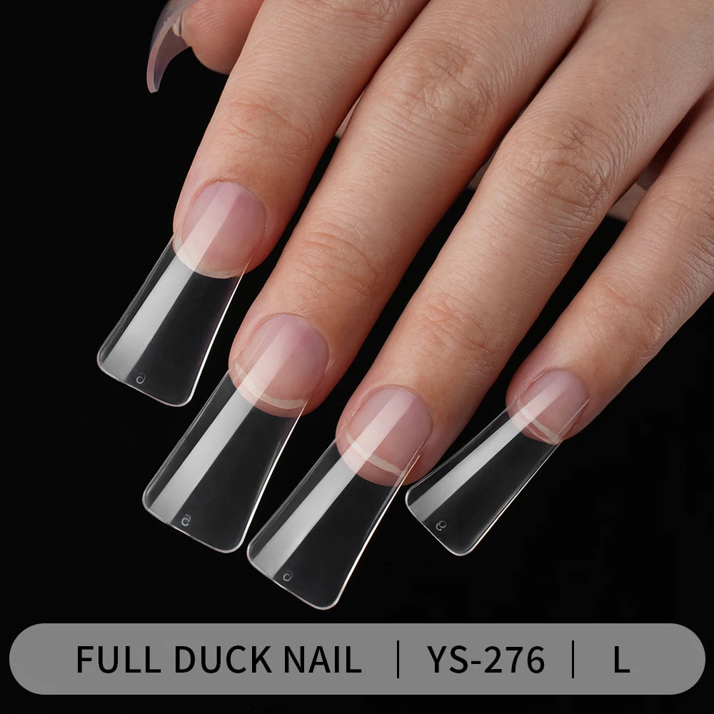500Pcs/Box Private Label Wholesale Shaped Wide Duck Feet False Fingernails Acrylic Gel Nail Tips Extension Duck Nail Tips