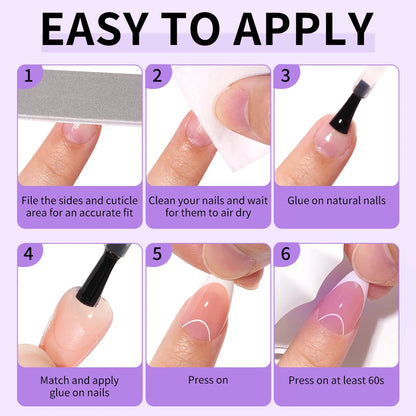 High Quality Glossy 120pcs French False Ballet Nails Tip Silver Design Soft Gel Nails Press on French Tips for Nail Art Salon