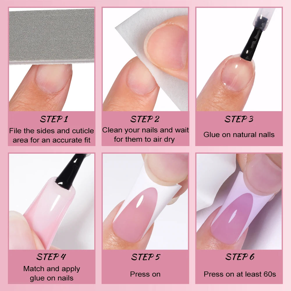 Wholesale OEM 120pcs Duck Nail French Tips White Full Cover Gel Handmade French Duck Nails Press on Nails