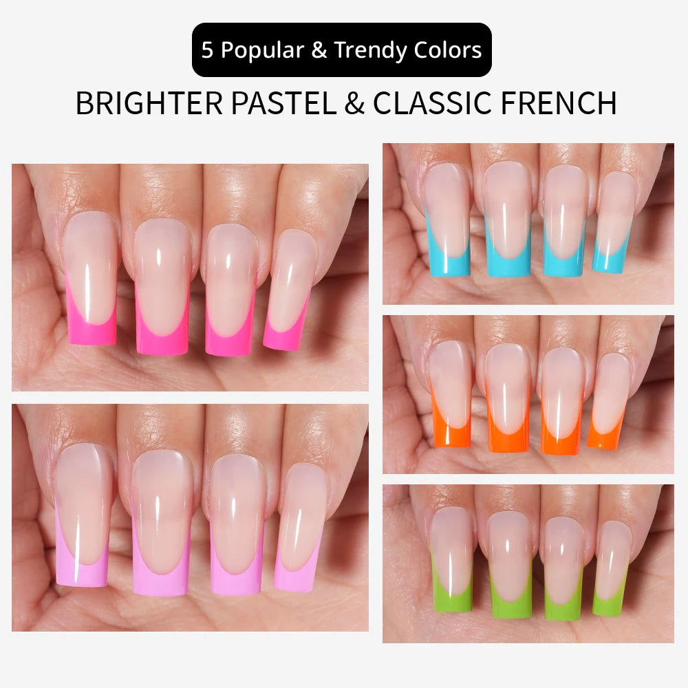 Nail Supplier Custom Wholesale 150PCS Press on French Nails Square Full Cover Wearable Colorful Press on Nails French Tip