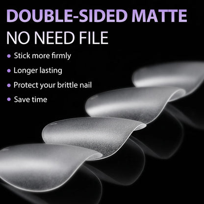 Wholesale ODM OEM 120pcs/bag Full Cover Frosted Soft Gel Nail Tips Clear Squoval Round Almond Double-Sided Full Matte Nail Tips