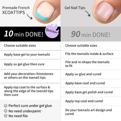 Wholesale 120/150PCS Mixed Color French Square Designs Certain Colorful French Press on Toe Nails Tip for Feet Nail Art Salon
