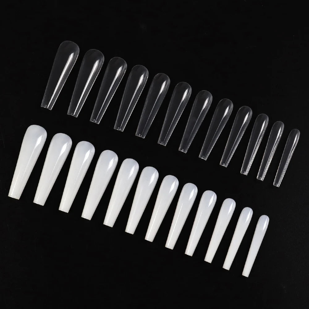 Nail Supplier 360pcs/Bag Plastic French Style Artificial Fingernails Long Coffin and Long Ballet Nail Tips