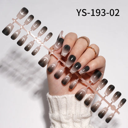 Wholesale New 30Pcs Glitter Luxury Handmade Crescent Cat Eye Nail Tips French Soft Gel Nail Art Kits False Press on Nails Set
