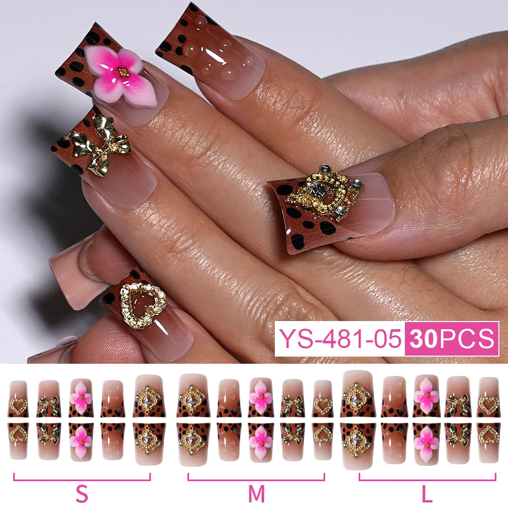 New Nail Supplier 30PCS Duck Feet Shape Nails 3D Luxury Finger Artificial French Design Acrylic Duck Press on Nails