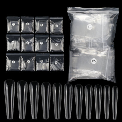 Nail Supplier 360pcs/Bag Plastic French Style Artificial Fingernails Long Coffin and Long Ballet Nail Tips
