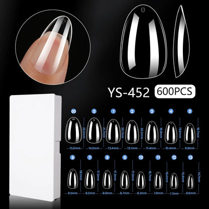 New Soft Gel X 600 Pcs 15sizes Nails No C Curve Full Cover Acrylic Nail Tips  Wholesale Almond Square Coffin Suppliers Nail Tips