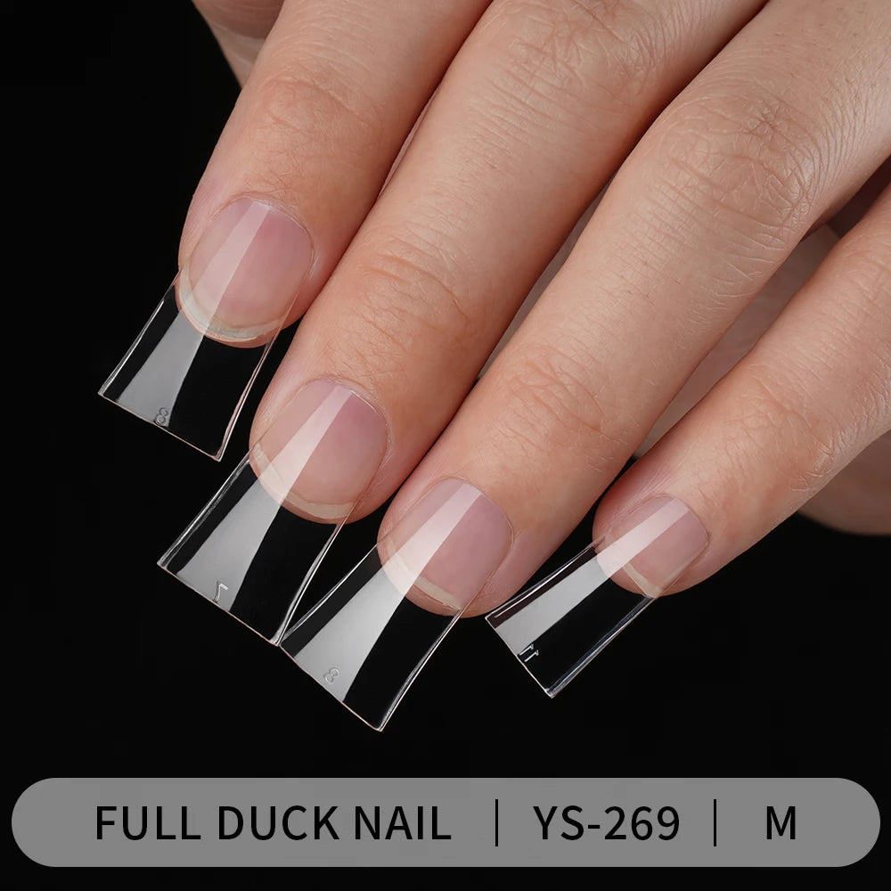 500Pcs/Box Private Label Wholesale Shaped Wide Duck Feet False Fingernails Acrylic Gel Nail Tips Extension Duck Nail Tips