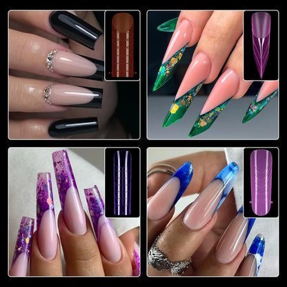 Custom Logo 294pcs Quick Building Dual Forms Nails Tips Nail Mold Set Mixed Color French Plastic Nail Extension Forms Set