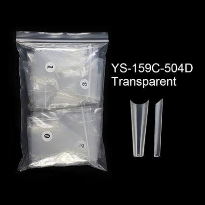 Wholesale 500pcs Box XXL Curved C False Nail Tips Half Cover Long French Artificial Fingernails Transparent Coffin Nail Tips