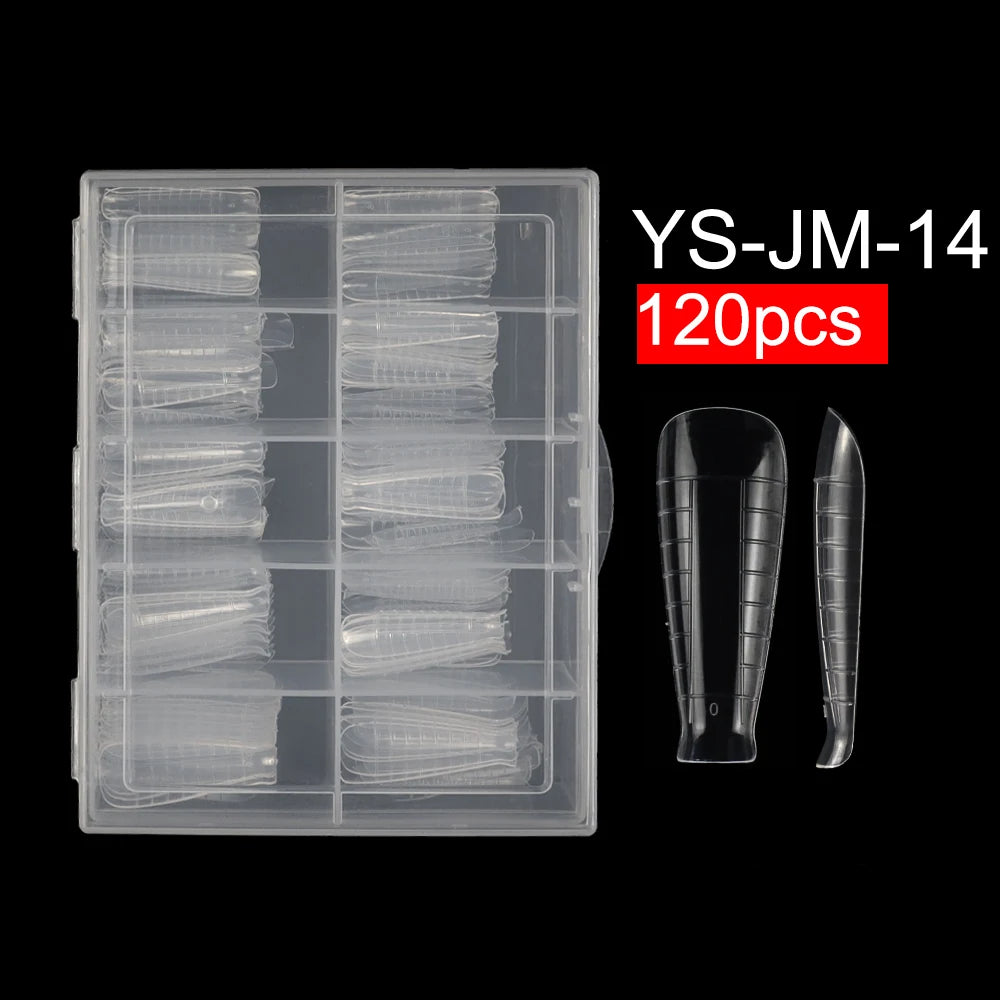 Wholesale 120pcs Russian Almond Dual Forms 26 Styles Quick Building Nail Model Extension Oval Stiletto Coffin Plastic Nail Forms