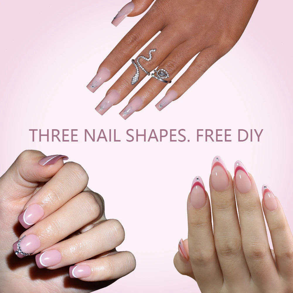 Private Label Wholesale 150pcs Private Label Soft Gel False Nail Nude Almond Square French Press on Nails for Nails Extension