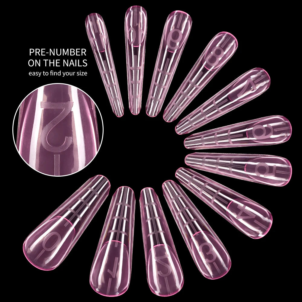 OEM ODM Quick Building Mold Nail Tool 120Pcs Extension Form Tips Pink French Silicone Molds Plastic Dual Form Nail Tips
