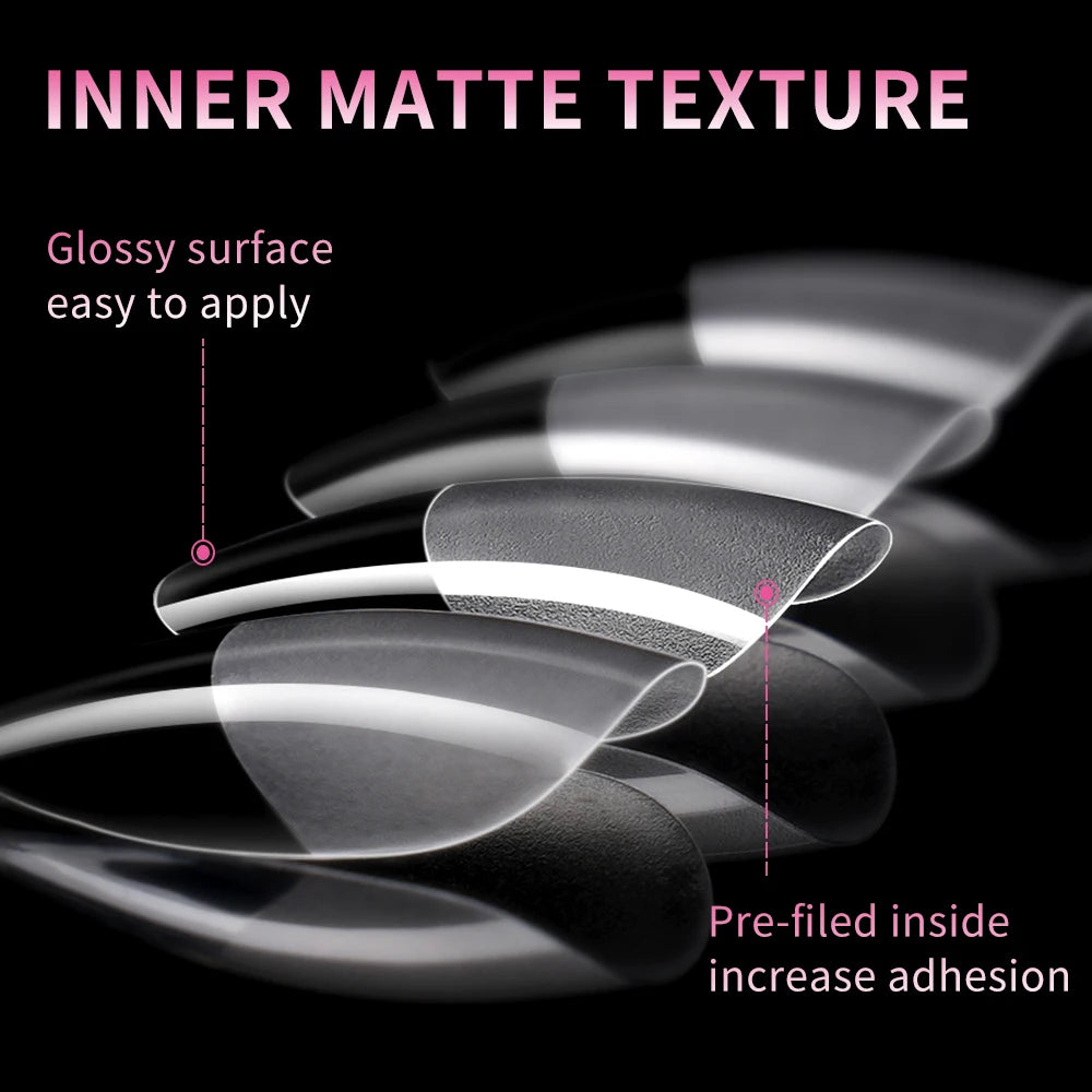 240/120Pcs Traceless False Nails Short Almond Artificial Half Matte Frosted Acrylic Almond Nail Tips for Nails Supplies Salon