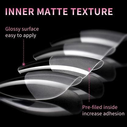 240/120Pcs Traceless False Nails Short Almond Artificial Half Matte Frosted Acrylic Almond Nail Tips for Nails Supplies Salon