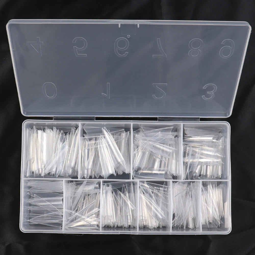 Factory OEM Wholesale 504pcs/box False Artificial Fingernails New French Long Stiletto Nail Tips