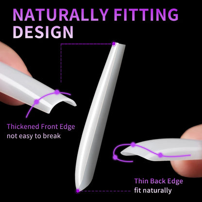Wholesale Custom Logo XXXL False Square Nail Tips Thin Full Cover Extra Long 3XL Straight Square Nail Art Tips Salon