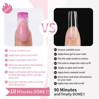 Nail Supplier Custom 30PCS Acrylic Designed Press on Nails Art Handmade Medium Square 3D Flower Gel French Press on Nails