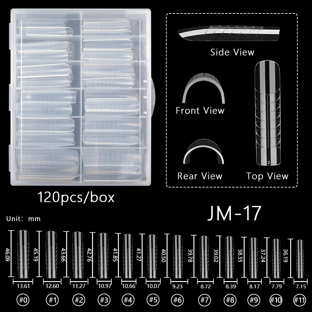 Wholesale 120pcs Russian Almond Dual Forms 26 Styles Quick Building Nail Model Extension Oval Stiletto Coffin Plastic Nail Forms