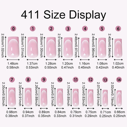 Wholesale 120pcs French Square False Nails Tip Brown Pink Heart Design Soft Gel Nails Press on French Tips