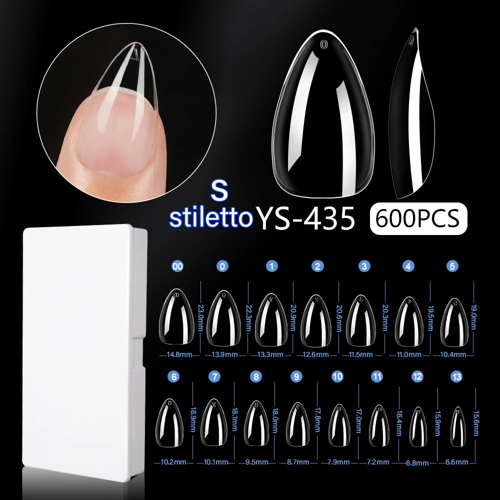 New Soft Gel X 600 Pcs 15sizes Nails No C Curve Full Cover Acrylic Nail Tips  Wholesale Almond Square Coffin Suppliers Nail Tips