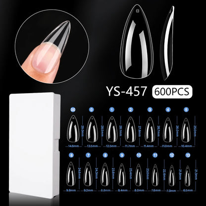 New Soft Gel X 600 Pcs 15sizes Nails No C Curve Full Cover Acrylic Nail Tips  Wholesale Almond Square Coffin Suppliers Nail Tips