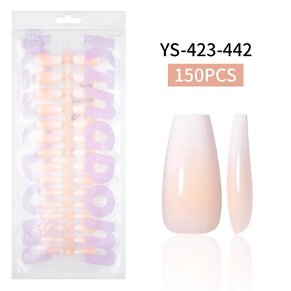 Wholesaler Private Label 150Pcs Nude Pink Gradient Fake Nails Press on Short Square Almond Ombre Press on Nails
