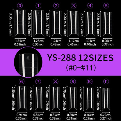 Factory Wholesale 504pcs/Box False Nail Tips Nature Clear Half Cover French Square Nail Tips With Scales for Nail Art Salon