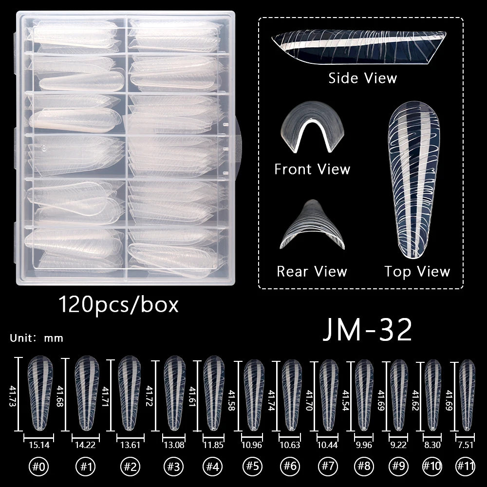 Private Label Custom Nail Mold Design Acrylic Quick Building Cobra Effect 3D Snake Pattern Extension Nail Dual Form
