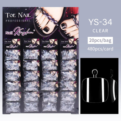Nail Kingdom 480pcs 24Bags/Set Nail Tips Solid Color Clear Coffin/Square/Almond  Full Cover Nail Tips False Nail Wholesale