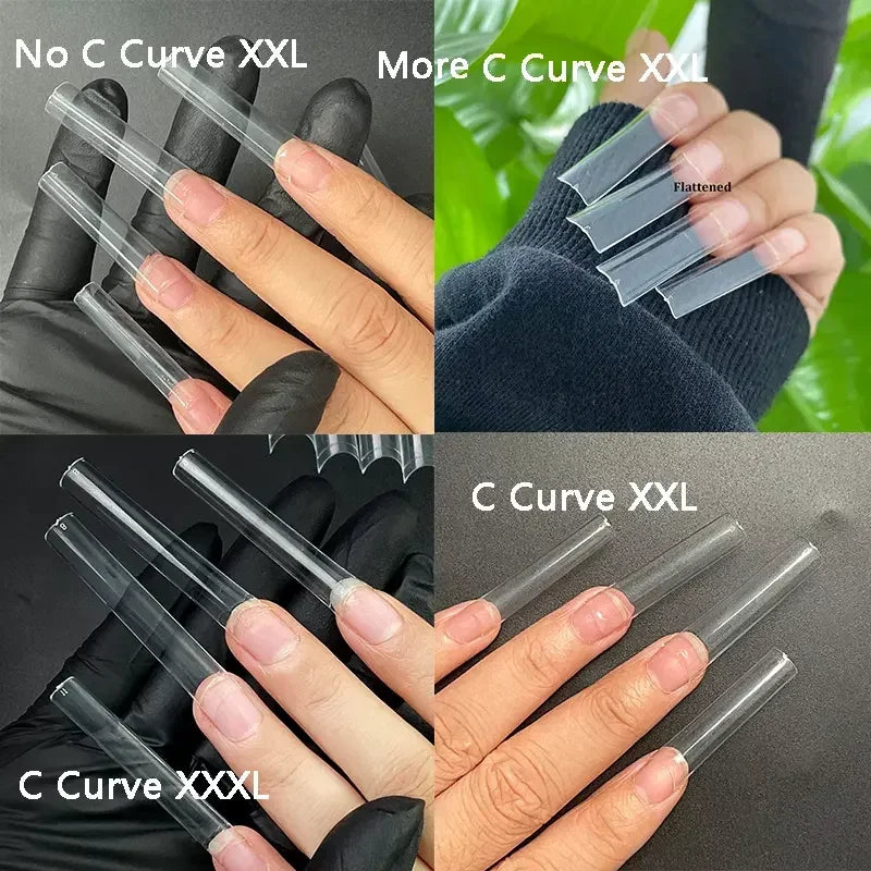 Wholesale Full Half Cover Long Stiletto Square Coffin Nails Tips Soft Gel Nail Extension Tips Nail Tips Non C Curve