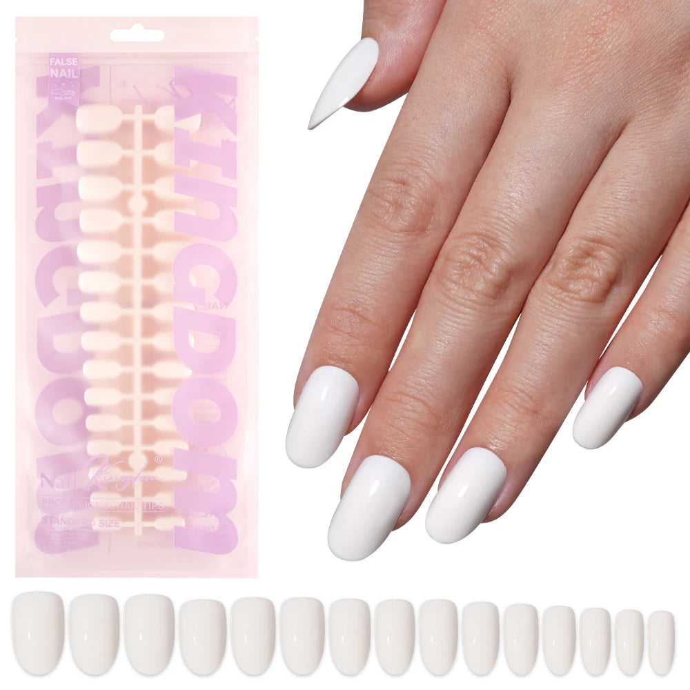 Factory Wholesale 120pcs Purple Pink White Red French Short Nails Reusable Solid Color Press on Nails for Women False Nails