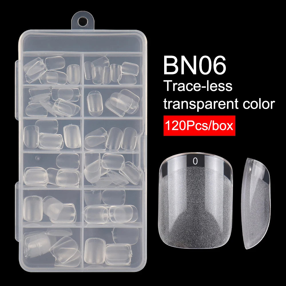 Hot Sale 120pcs/box Nail Art Small Short square Head Painted Artificial Nail Tips