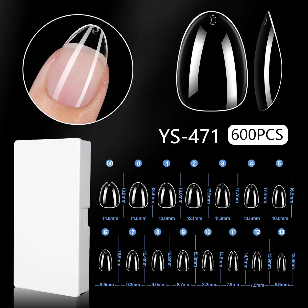 New Soft Gel X 600 Pcs 15sizes Nails No C Curve Full Cover Acrylic Nail Tips  Wholesale Almond Square Coffin Suppliers Nail Tips