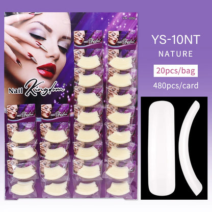 Nail Kingdom 480pcs 24Bags/Set Nail Tips Solid Color Clear Coffin/Square/Almond  Full Cover Nail Tips False Nail Wholesale