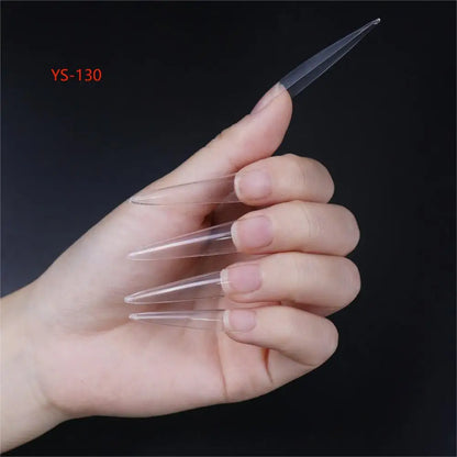 Super Long XXXL Nail Tips Clear False Nail French Non C Curve Xxl Square Stiletto Coffin Tapered Square Soft Gel Nail Tips