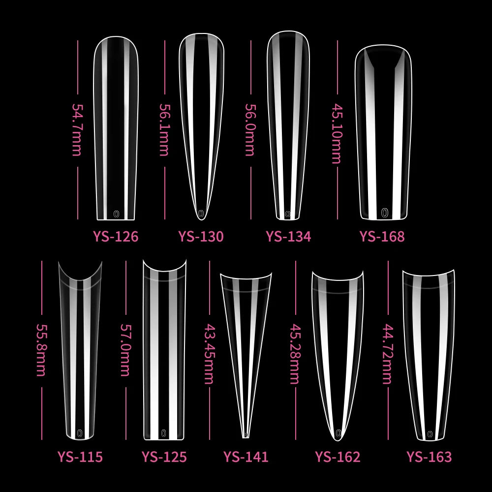 Wholesale Full Half Cover Long Stiletto Square Coffin Nails Tips Soft Gel Nail Extension Tips Nail Tips Non C Curve