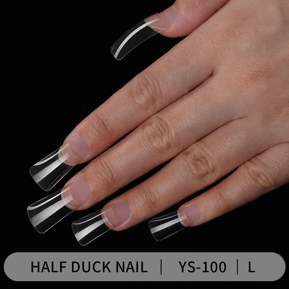 500Pcs/Box Private Label Wholesale Shaped Wide Duck Feet False Fingernails Acrylic Gel Nail Tips Extension Duck Nail Tips