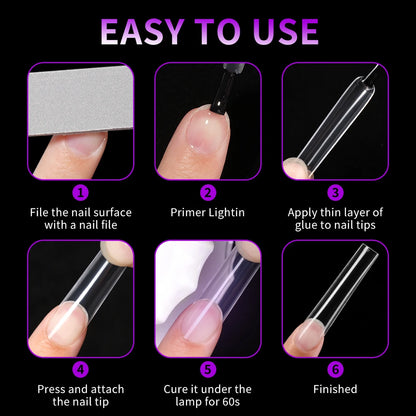 Wholesale Custom Logo XXXL False Square Nail Tips Thin Full Cover Extra Long 3XL Straight Square Nail Art Tips Salon