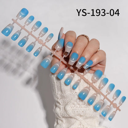 Wholesale New 30Pcs Glitter Luxury Handmade Crescent Cat Eye Nail Tips French Soft Gel Nail Art Kits False Press on Nails Set