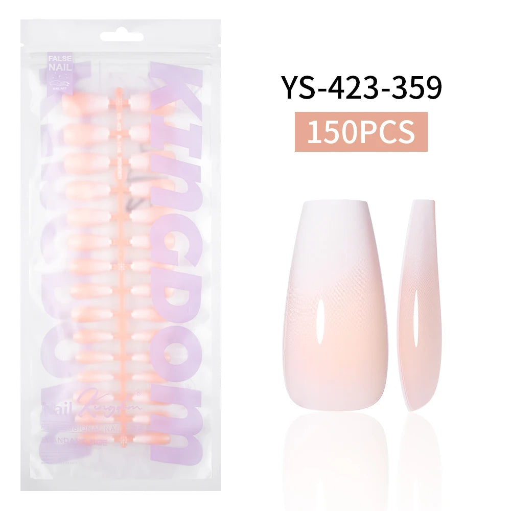 Wholesaler Private Label 150Pcs Nude Pink Gradient Fake Nails Press on Short Square Almond Ombre Press on Nails
