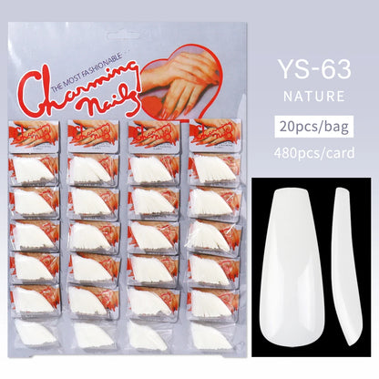 Nail Kingdom 480pcs 24Bags/Set Nail Tips Solid Color Clear Coffin/Square/Almond  Full Cover Nail Tips False Nail Wholesale