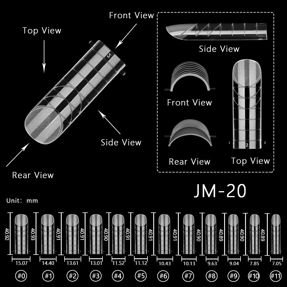 Wholesale 120pcs Russian Almond Dual Forms 26 Styles Quick Building Nail Model Extension Oval Stiletto Coffin Plastic Nail Forms