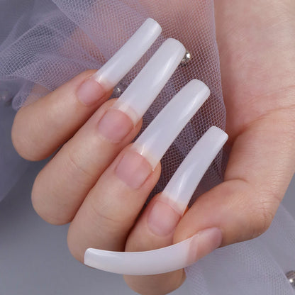 Tapered Square Nail Tips 500pcs/box XXXL French Ultra Thin Half Cover No C Curve Straight Soft Gel French Square Nail Tips