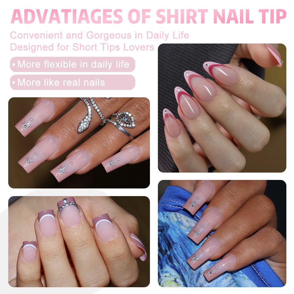 Private Label Wholesale 150pcs Private Label Soft Gel False Nail Nude Almond Square French Press on Nails for Nails Extension