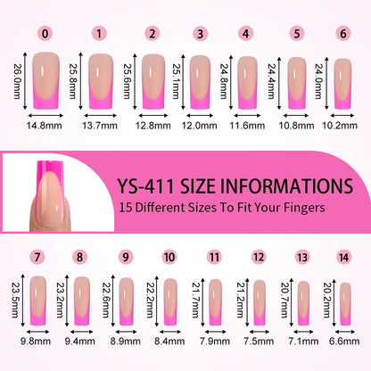 Nail Supplier Custom Wholesale 150PCS Press on French Nails Square Full Cover Wearable Colorful Press on Nails French Tip