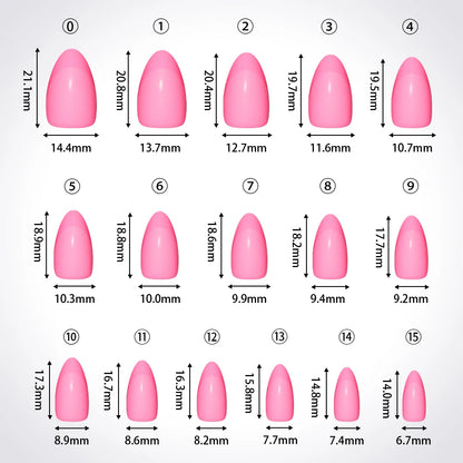 Wholesale 32PCS French Nails Press on Red Black Pink Color Short Almond Half Matte Press on Nails French Glitter Tip